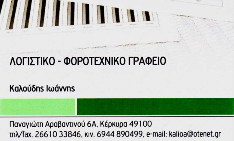 Λογιστικό γραφείο, Κέρκυρα, Καλούδης Ιωάννης