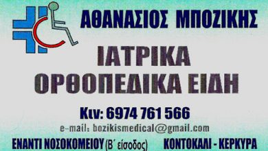 Ορθοπεδικά και Ιατρικά είδη, Κέρκυρα, Αθανάσιος Μποζίκης